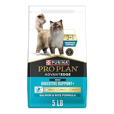 Purina Pro Plan AdvantEDGE Digestive Support Dry Cat Food, Salmon, 5 lb Bag