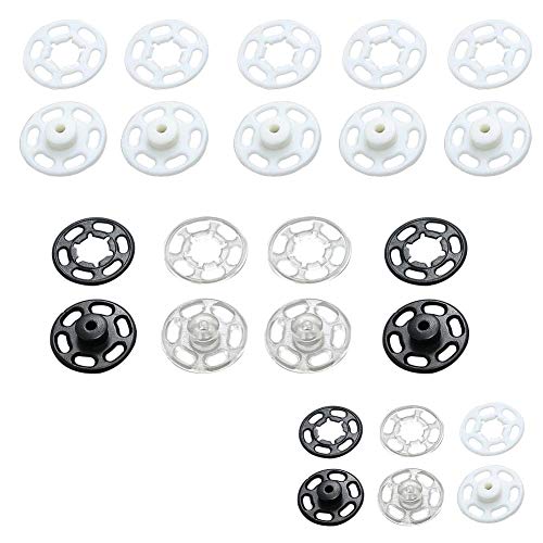 1 Bag/15 Set Invisible Small Plastic Snap Buttons Sew-On Snap Buttons Press Button For Sewing Clothing (White, 10Mm) #TOP2