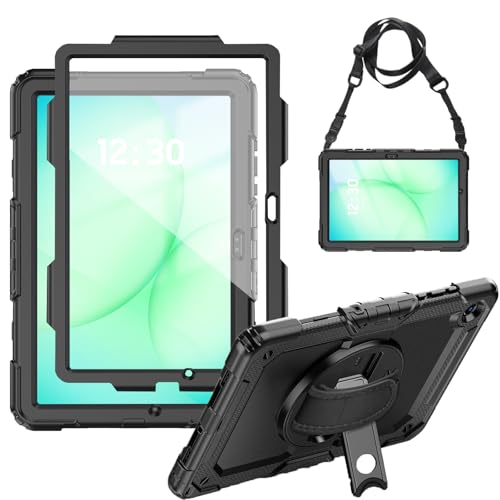 Coque Samsung Galaxy Tab A11 Plus robuste avec support rotatif 360 et bandoulière