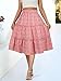 Berydress Women Beach Fashion Pink Skirt with Pockets High Waisted Aline Tiered Ruffle Casual Summer Flowy Boho Midi Skirts(L,6280-Pink Flo)