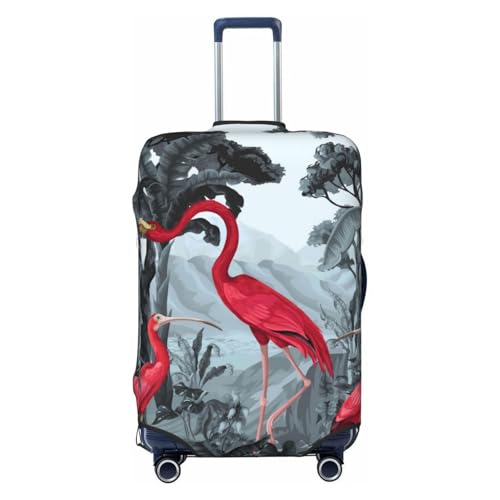 Flamingo On The Jungle Travel Luggage Covers - Elasticity Suitcase Covers Protector for Luggage 18-32 Inch