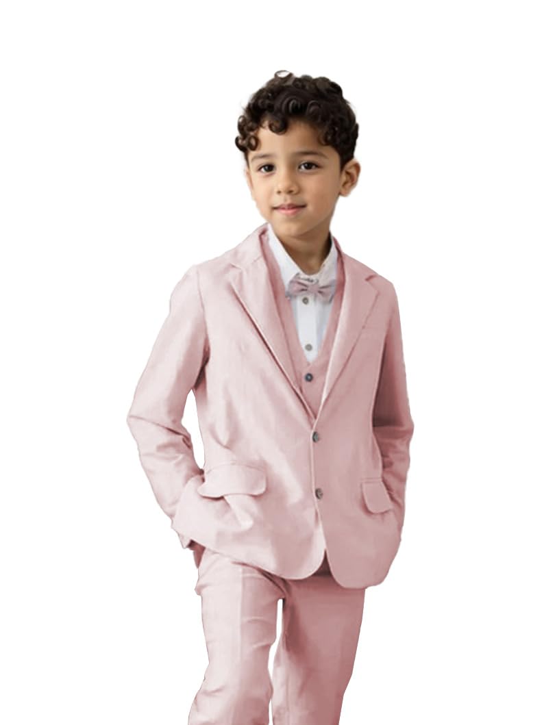 Jungen Anzug Taufe Outfit 3-teilig Kinder Smoking Kinder Party Abschlussball Anzüge Silber Weiß Anzug Jungen Plaid Anzug Hochzeit Smoking