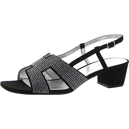 David Tate womens Heeled Sandals Heeled Sandals, Black Nova Suede, 6.5 Wide