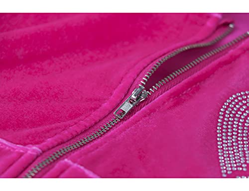 Missactiver Women’s Velour Full Zip Sweatsuits 2 Outfit Set Broken Heart Print 2 Piece Sets Top & Skirt Tracksuit #TOP7