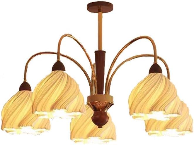 Suspension antique noyer et métal, plafonnier haut de gamme style rétro E27