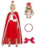 Photo Gallery makoike cindy lou who, costume natalizio rosso con cappuccio, mantello, parrucca, collana, fiocco, costumi per halloween, adulti e bambini (adulti) Photo Gallery makoike cindy lou who, costume natalizio rosso con cappuccio, mantello, parrucca, collana, fiocco, costumi per halloween, adulti e bambini (adulti)