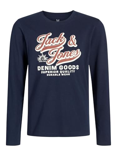 JACK & JONES T-Shirt à Manches Longues pour garçon, Sky Captain, 16 Ans