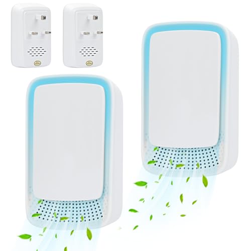 FYY Air Purifier for Bedroom - 2 Pack Plug-in Mini Portable Negative Ion Air Purifier, Portable Quiet Ioniser for Smokers, Reducing Odours from Pets Room,Toilet,Kitchen,Office,Bedroom-White