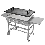 Grills House 38-Inch Griddle Lid, Hard Cover Fits Royal Gourmet 35-Inch 4-Burner Flat Top Gas Griddle, Grill BBQ Accessories, Ideal for Outdoor Cooking, Black, GD2400L-SC