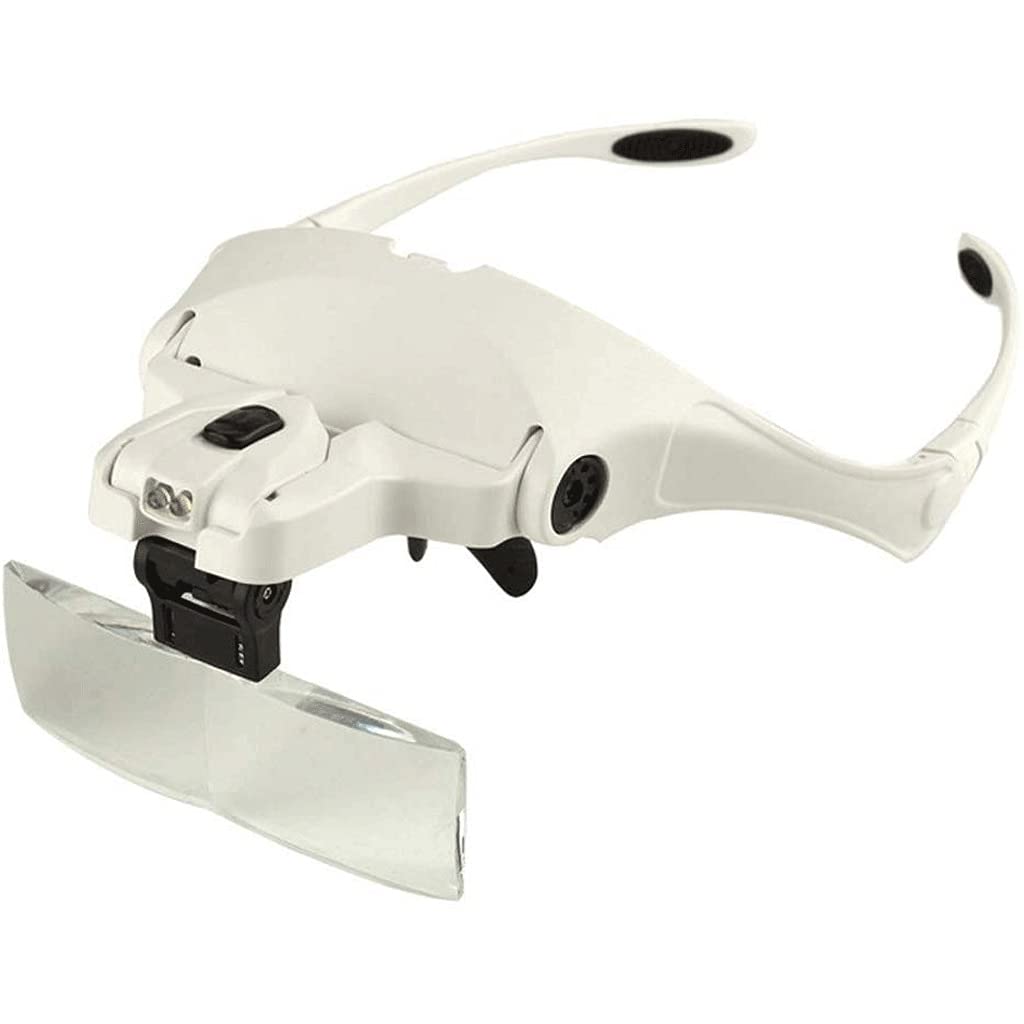 asdchZen Grafting Eyelash Magnifier Light Head-Mounted Magnifying Glass With Lamp Head Light Beauty Eyelash Tattoo Magnifying Glasses