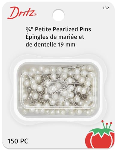 Dritz 132 Pearlized Pins Petite White 3/4-Inch (150-Count)