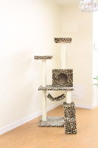 New Leopard Skin 57" Cat Tree Condo Furniture Scratch Post Pet House 5777