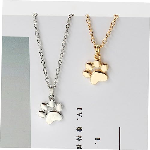 Collier ras de cou motif patte avec chaîne fine ajustable - 2