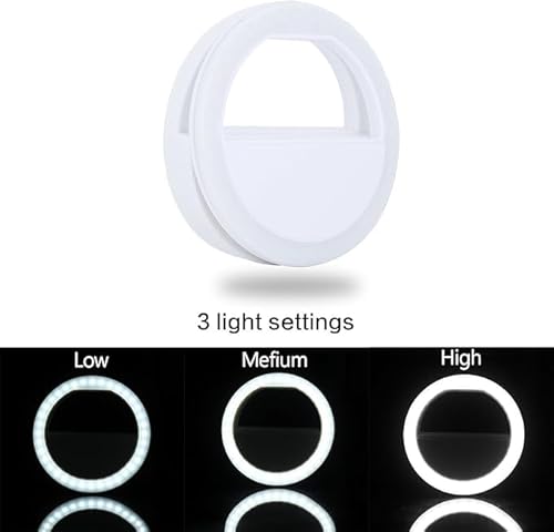 Mini Ring Light com Luz de LED e Brilho Ajustável