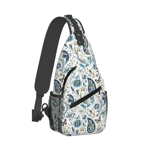 Sac à bandoulière réglable pour voyage, randonnée et sport au motif cachemire