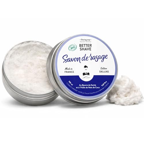 Señor Barbier: Jabón de afeitado BETTER-SHAVE – Jabón de afeitar para hombre, artesanal, natural e ideal para pieles secas, pieles sensibles y barbas duras, 100% Made in France. 150 ml