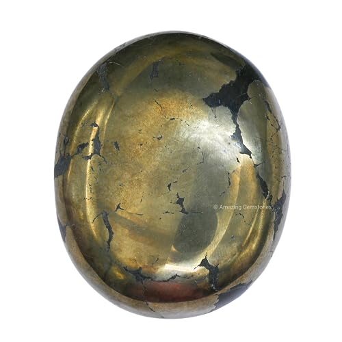 Image of Amazing Gemstone Pyrite Crystals and Healing Stones - Large Palm Stone Crystals Piedra, Crystal for Good Luck, Positive Energy, Meditation - Unique Stocking Stuffers and Birthday Gifts for Women, Men