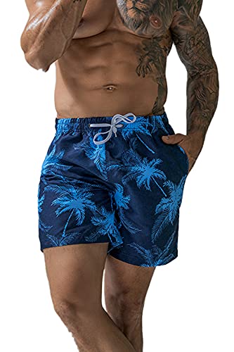 Bañador para hombre, de secado rápido, con cordón ajustable Dark Blue-b M Cover