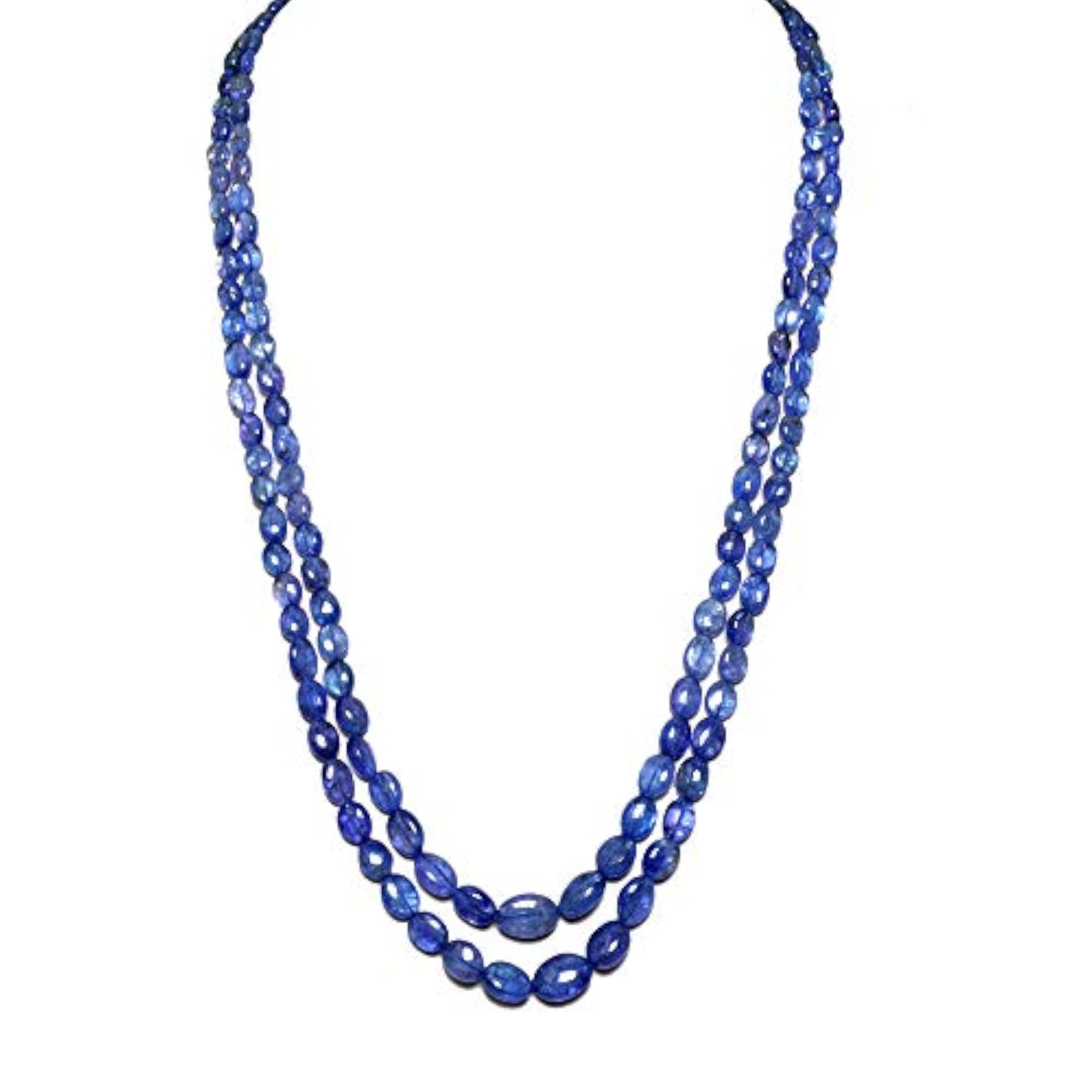 Jaipur Tanzanite Gemstone Plain Beads Necklace