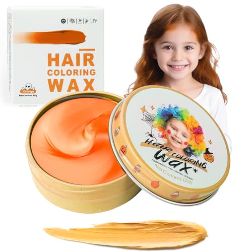 Coloración Temporal Naranja para Niños, Tinte Instantáneo, Pomada Colorida para Hombres y Mujeres, Crema para Teñir y Estilizar, Cera DIY para Fiestas Cosplay Halloween