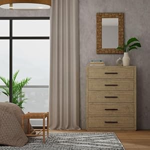 Kouboo 1040139 rectangular checquered wall mirror in rope 24 x 15 x 36 brown  urban country home decor