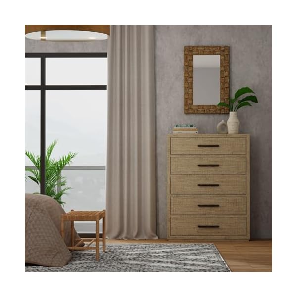 Kouboo 1040139 rectangular checquered wall mirror in rope 24 x 15 x 36 brown  urban country home decor