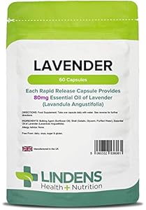 Lavender Essential Oil 80mg Capsules | 60 Pack | Rapid Release in A Convenient Softgel Capsule Has A Long Standing Association with Relaxation