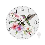 Ansouyi 10in Watercolor Hummingbird Clock