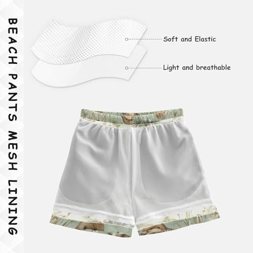 Pigsaly Boys' Swim Board Shorts Australian Animals Brown Platypus Boy's Swim Trunks Kids Swimwear S4