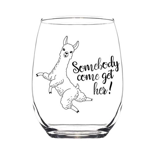 Fun Llama Stemless Wine Glass