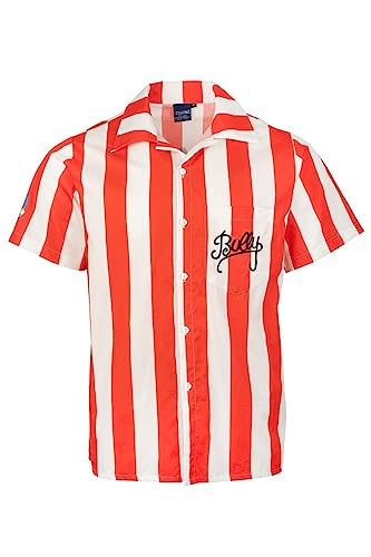 Bullseye TV Show Dart Thrower Player Official Bully Lets Play Darts Button Up Striped Shirt (as8 Alpha xx_l Regular Regular XXL) Red and White