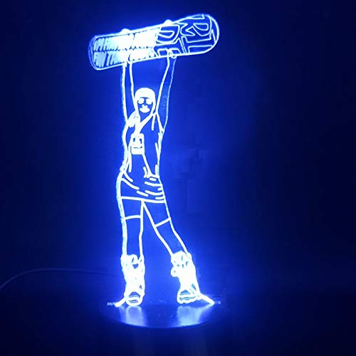 Preisvergleich Produktbild Beleuchten Sie EIN Skimädchenlogo, das mit Fernjahresbestverkaufs-Berührungssensor für Innendekorationsnachtlicht bunt ist