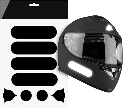 AUTODOMY Reflektierende Aufkleber für Motorradhelm 8 Stück | Reflektoren...