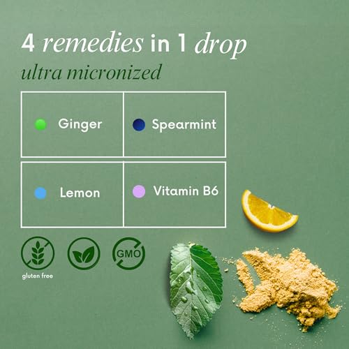 Image of Tummy Tame Drops - 3X Better Absorption | Herbal Relief for Occasional Indigestion, Bloating, Gas, Nausea, Upset Stomach | Ginger, Lemon, Spearmint & B6. Individual Drops, (Pack of 3)