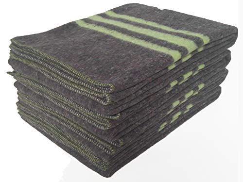 Mantas gruesas para Mudanzas o transporte de muebles, medida 140x200 Fabricadas en España. Para almacenar muebles o articulos personales en guardamuebles o trasteros. Pack 10 mantas, color verde