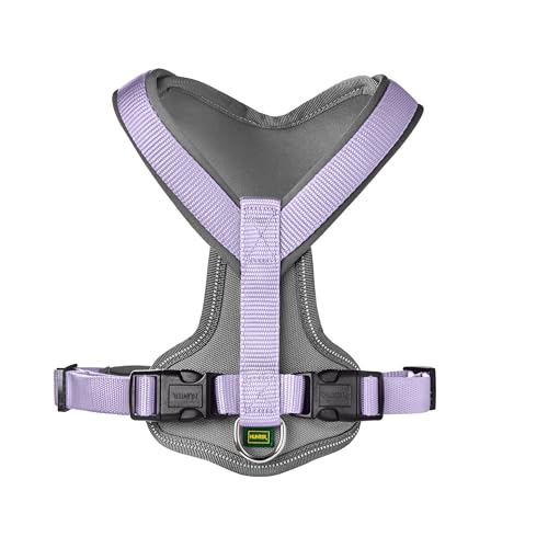 Hunter Hundegeschirr NEOPREN, Farbe: Lavendel/grau, strapazierfähiges Nylon, mit weichem Neopren gepolstert, reflektierendes 3M Scotchlite Reflective Material, pflegeleicht, komfortabel, Größe: S