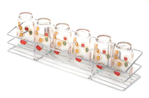 Image of S.K. Stainless Steel Glass Holder Stand for Kitchen /Glass Holder for Kitchen /Kitchen Organizer(18 INCH)(Upto 6 Glasses)(Size:-45.5 * 13 * 10 cm)