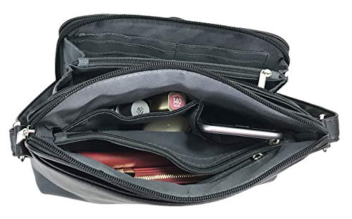 Small Multi-pocket Faux Soft Leather Cross Body Purse with Side Organizer3