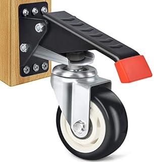 SPACEKEEPER Workbench Casters Kit 400KG - 3 Inch Heavy Duty Retractable Caster Designed for Workbenches Machinery & Tables, 4 Pack
