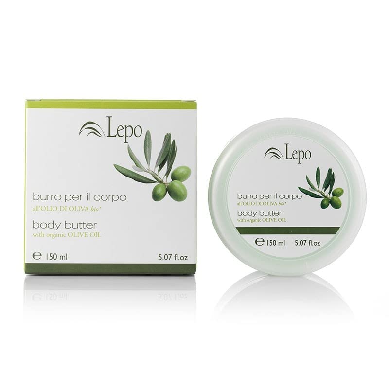LEPO | Burro per il Corpo con Olio di Oliva Bio 150ml, Idratante e nutriente per una Pelle Morbida e vellutata