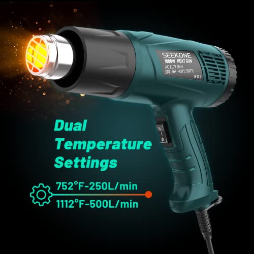 SEEKONE-Heat-Gun-1800W-Heavy-Duty-Hot-Air-Gun-Kit-Dual-Temperature-Settings-7521112-Overload-Protection-with-4-Nozzles-for-Crafts-Shrinking-PVC-Stripping-Paint