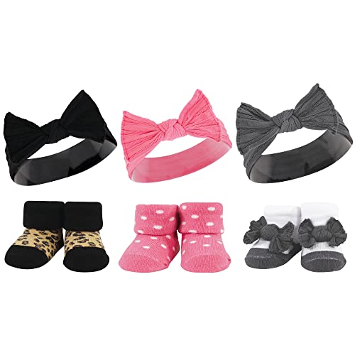 Image of Hudson Baby Girl's Headband and Socks Giftset
