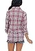 NUOREEL Women's Classic Plaid Shirt Button Down Shirts Roll Up Long Sleeve Cuffed Shirts (Orchid and Iris, Large)