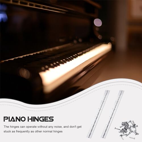 YTOOK 12 Inch Piano Hinge, 2Pcs Stainless Steel Continuous Piano Hinges with Holes - Image 3