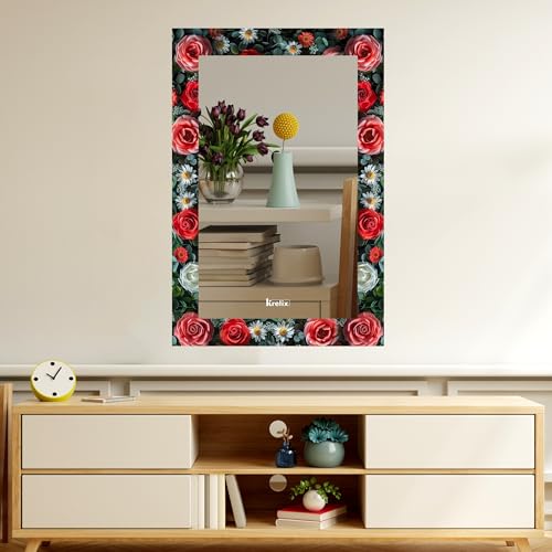 Image of KERLIX 12x18 Inch Rectangular Wall Mirror CNC Polished Finish, Modern Decorative Mirror for Bathroom, Bedroom, Living Room & Entryway