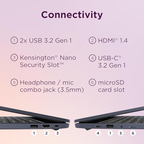 Image of Lenovo Chromebook 15 Laptop, 15.6 inch FHD, Intel Celeron N4500, 8GB RAM, 128GB