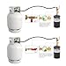 Propane Refill Adapter for 1 lb. Tanks,3 FT Propane Tank Refill Adapter Rubber Hose with Gauge and ON-Off Control Valve, Fits QCC1 / Type 1 Propane Tank,Propane Tank Filler 20 lb to 1 lb