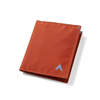 Allett Hybrid Card Wallet, Potters Clay | Nylon, RFID Blocking, Vertical Layout | Minimalist, Bifold, Card Holder, Water Resistant, Thin, Front Pocket | Holds 3-10+ Cards, Cash