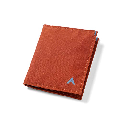 Image of Allett Hybrid Card Wallet, Potters Clay | Nylon, RFID Blocking, Vertical Layout | Minimalist, Bifold, Card Holder, Water Resistant, Thin, Front Pocket | Holds 3-10+ Cards, Cash