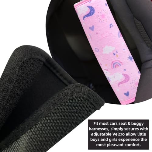 Image of Seat Belt Cover for Kids, Seat Belt Pad for Boys Girls, Car Seat Straps Shoulder Pads for Kids, Kid's Seat Belt Cushion, Shoulder Strap Pad, 1 Piece (Unicorn Love)